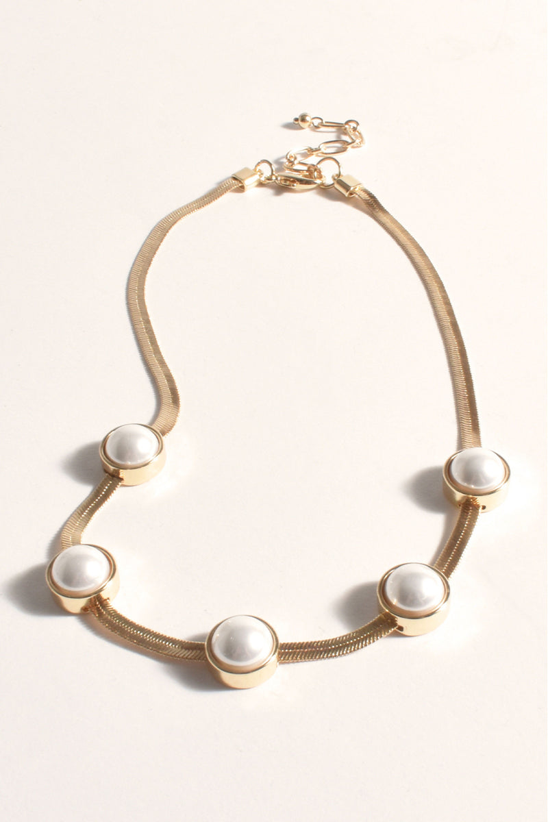 Adorne Chunky Faux Pearl Necklace AND2585 main image 1