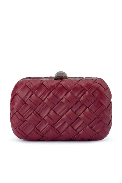 Haven Woven Clutch - Burgundy