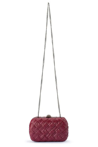Haven Woven Clutch - Burgundy