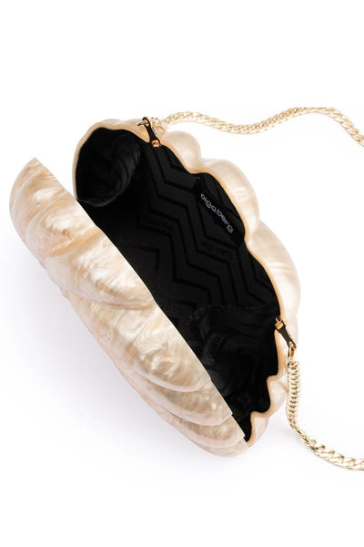 Indi Acrylic Shell Clutch - Natural
