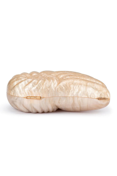Indi Acrylic Shell Clutch - Natural