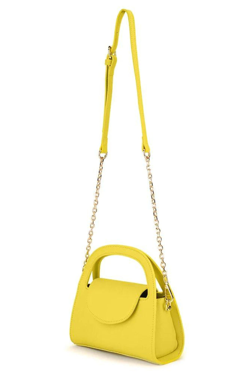 OLGA BERG STOCKISTS Ivy Curved Handle Handle Bag Chartreuse