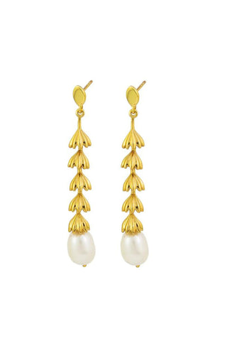 Ivy Pearl Earrings - Gold