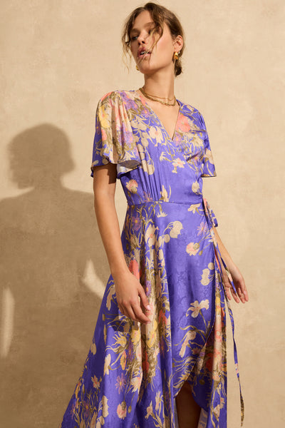 Kirby Wrap Maxi Dress - Purple