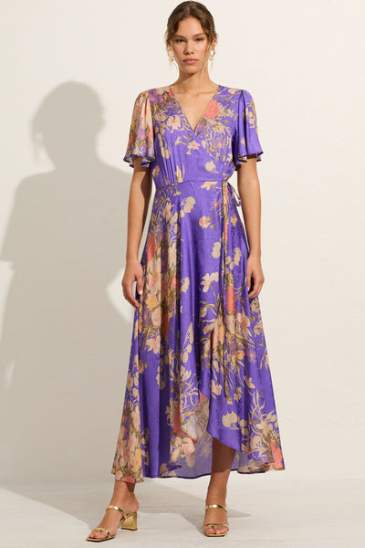 Kirby Wrap Maxi Dress - Purple