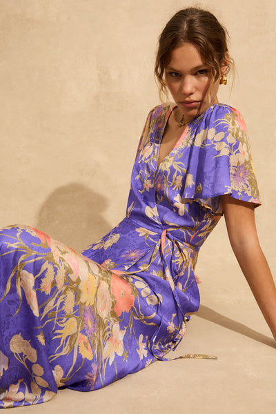 Kirby Wrap Maxi Dress - Purple