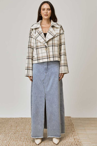 Legacy Jacket - Creme Based Check SIZE 14/16 ONLY