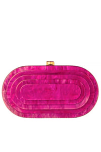 Lilly Acrylic Resin Clutch - Magenta Pink
