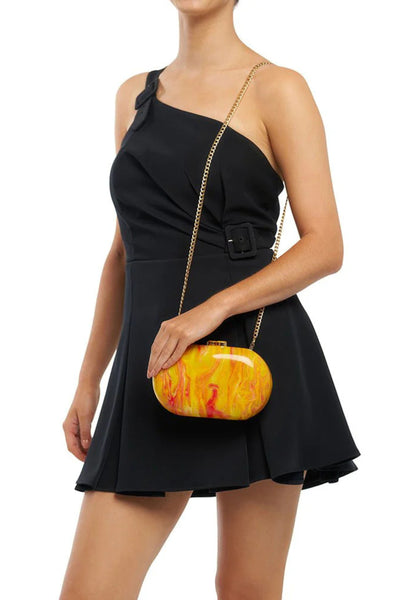 Maeve Marble Clutch - Yellow