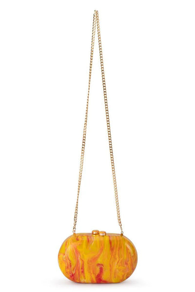 Maeve Marble Clutch - Yellow