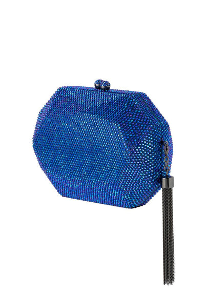 Matty Crystal Clutch - Blue