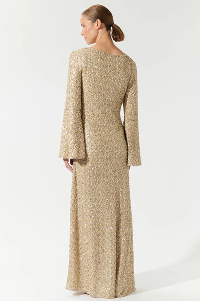 Minetta Beaded Gown - Gold SIZE M/10 ONLY