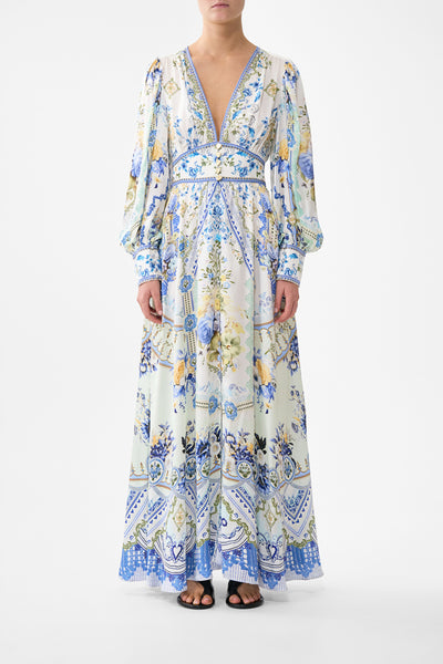 My Homespun Heart Shaped Waistband Dress With Gathered Sleeves