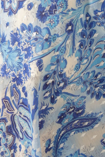 Mykonos Midi Dress - Blue Silver Batique