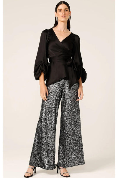 Nolana Wrap Tunic Top - Black SIZE 8 ONLY