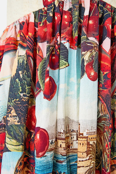 Notes from the Road Ruffle Hem Halter Dress