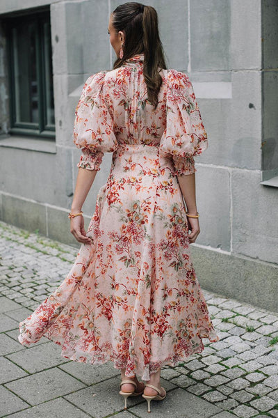 Organza Midi Dress - Pink Blossom SIZE M/10 ONLY