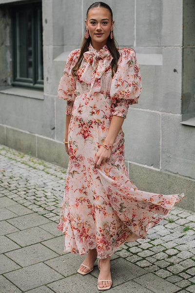 Organza Midi Dress - Pink Blossom SIZE M/10 ONLY