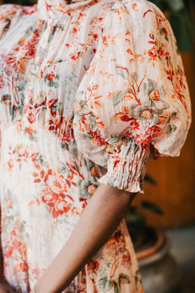 Organza Midi Dress - Pink Blossom SIZE M/10 ONLY