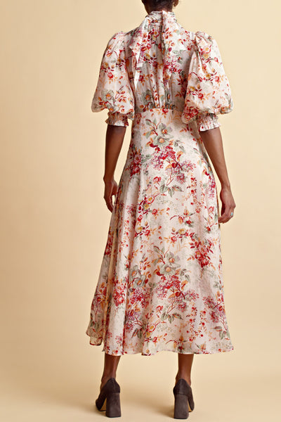 Organza Midi Dress - Pink Blossom SIZE M/10 ONLY
