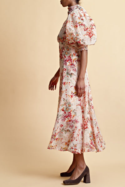 Organza Midi Dress - Pink Blossom SIZE M/10 ONLY