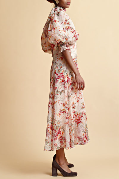 Organza Midi Dress - Pink Blossom SIZE M/10 ONLY