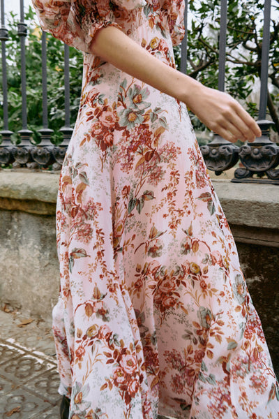 Organza Midi Dress - Pink Blossom SIZE M/10 ONLY
