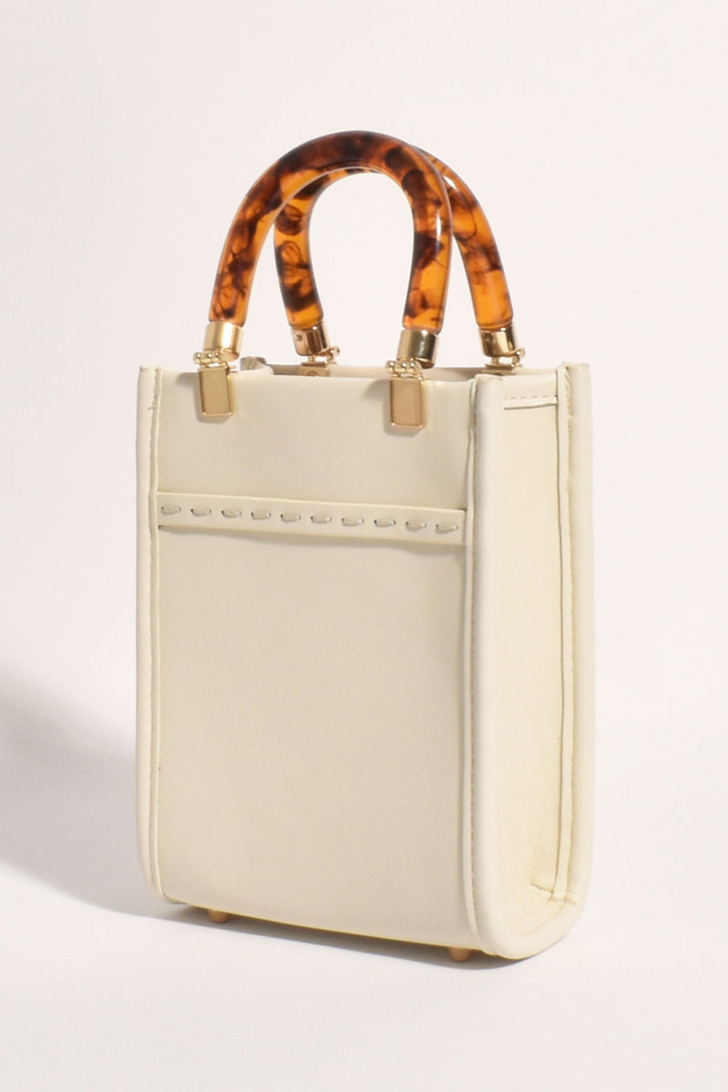 Penelope Resin Handle Mini Bag Cream - Main Image