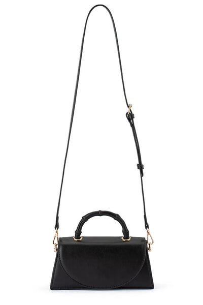 Phoebe Bamboo Handle Bag - Black