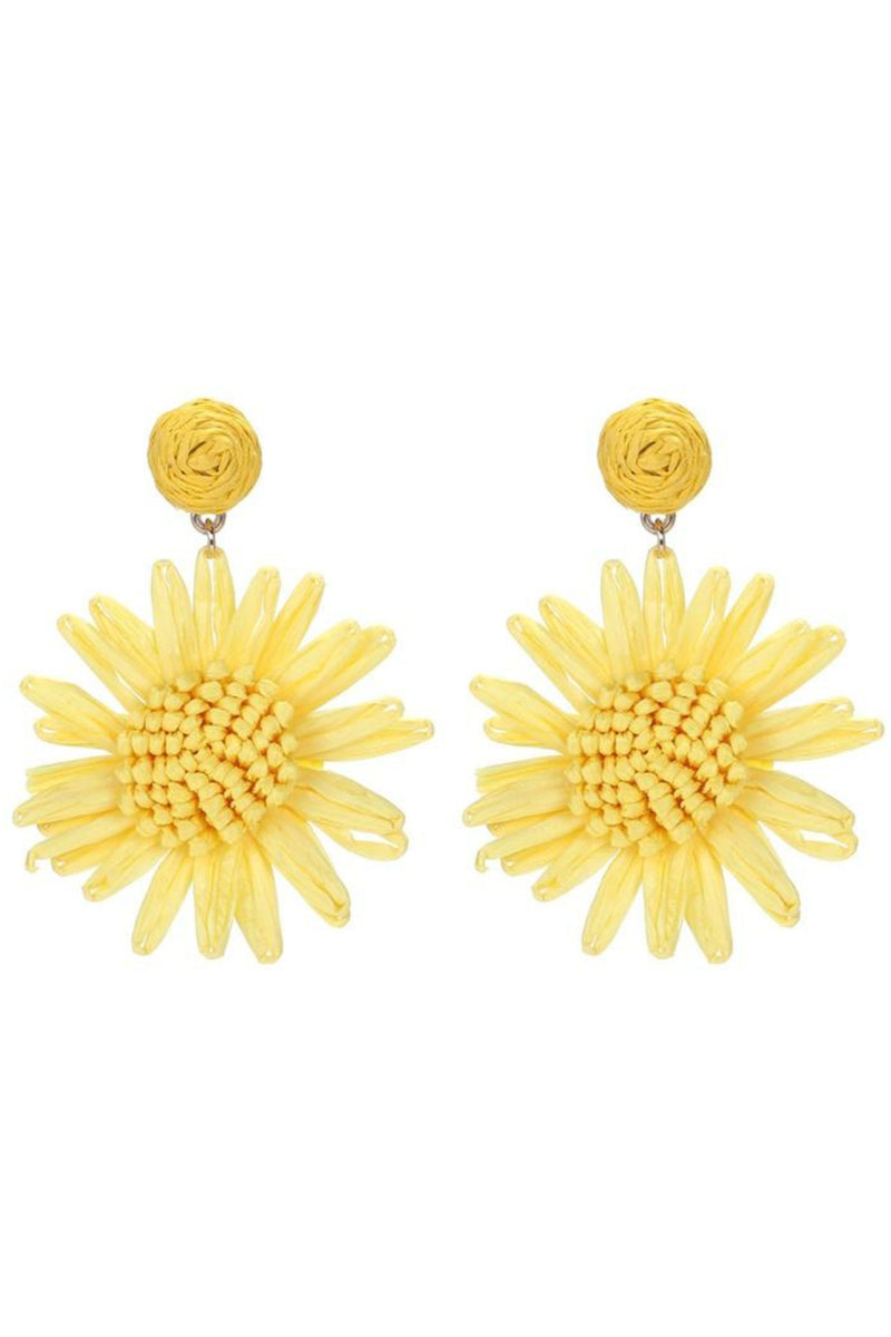 Raffia Flower Earring - Lgt Blue main image 1