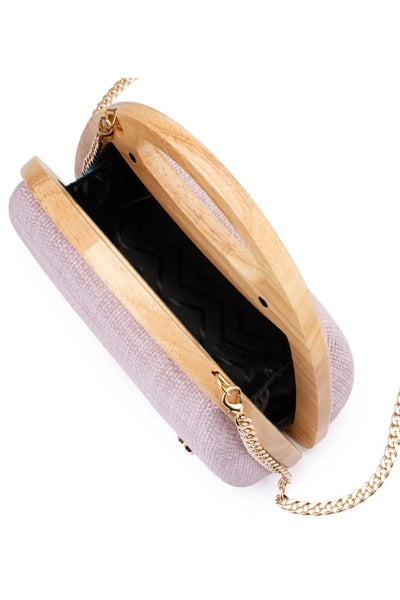 Sarah Wooden Frame Bag - Pink