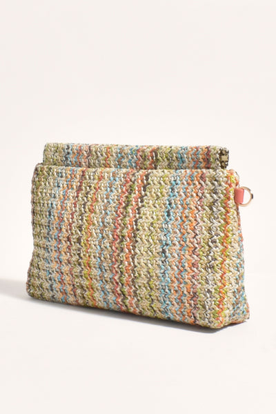 Selina Clip Frame Clutch - Orange Multi