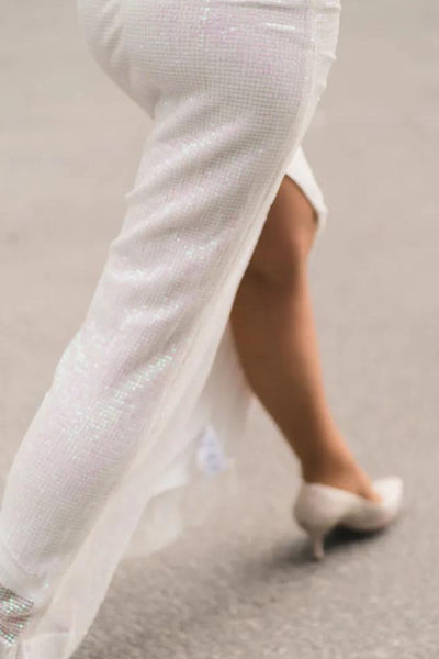 Sequins Maxi Dress - Off White SIZE XS/6 ONLY