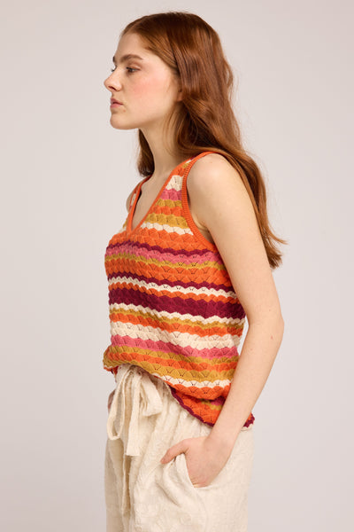 Smiths Knit Top Multi Orange
