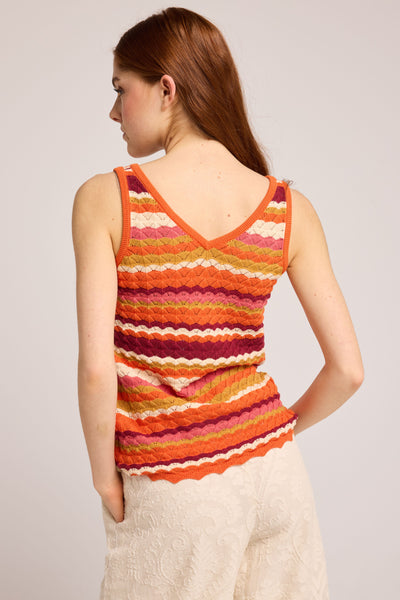 Smiths Knit Top Multi Orange