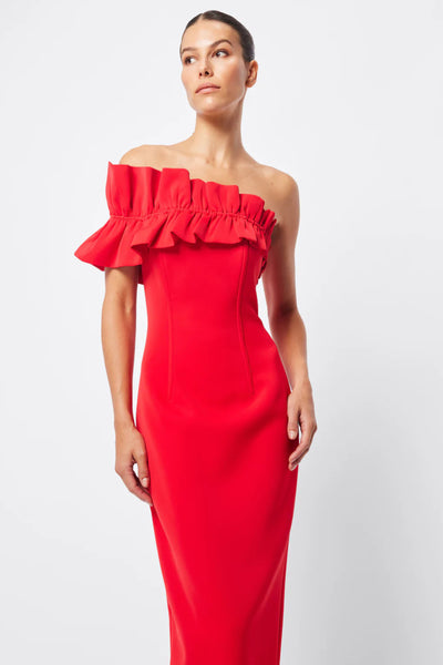 Soft Spoken Maxi Dress - Red SIZE 14 ONLY