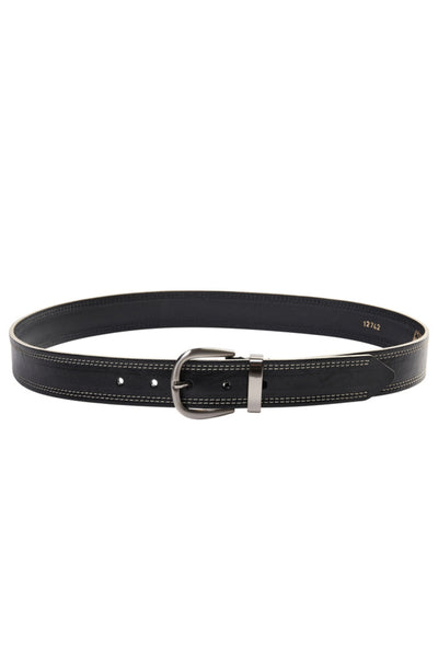 Stitch Leather Belt - Black