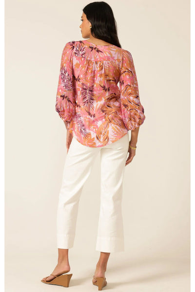 Sunburst Blouse - Pink Orange Tropical