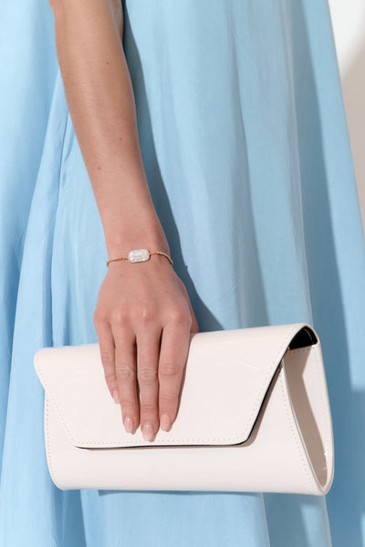 Suzie Gloss Foldover Clutch - Navy