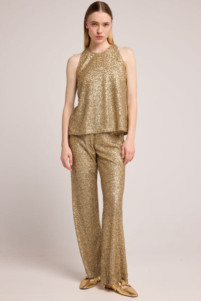 Tahini Sequin Top - Gold