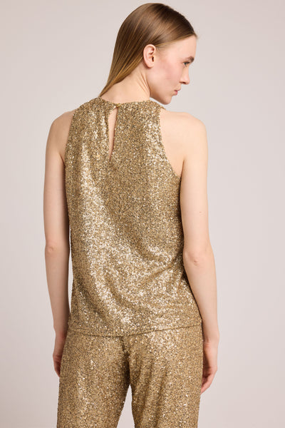 Tahini Sequin Top - Gold