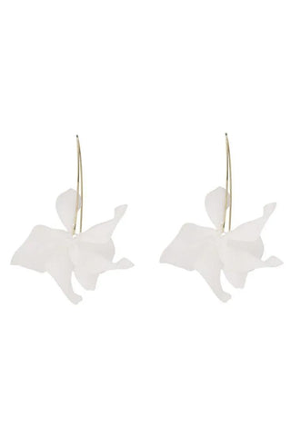 Veruca Acrylic Petal Flower Earrings - White