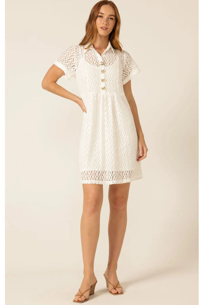 White Lotus Shift Dress - White