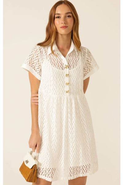 White Lotus Shift Dress - White