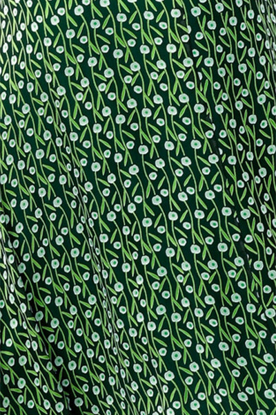 Wonderland Midi Wrap Dress - Emerald Poppy