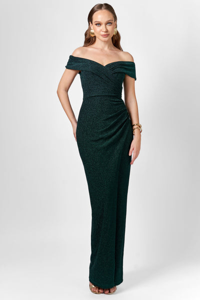 Zimi Off Shoulder Maxi - Emerald SIZE 14 ONLY