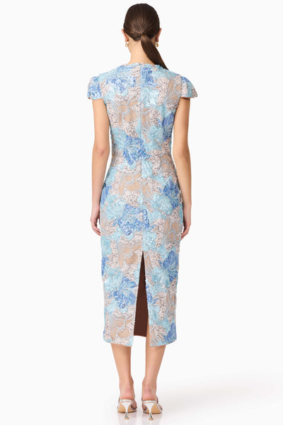 Leonie Sequin Midi Dress - Blue