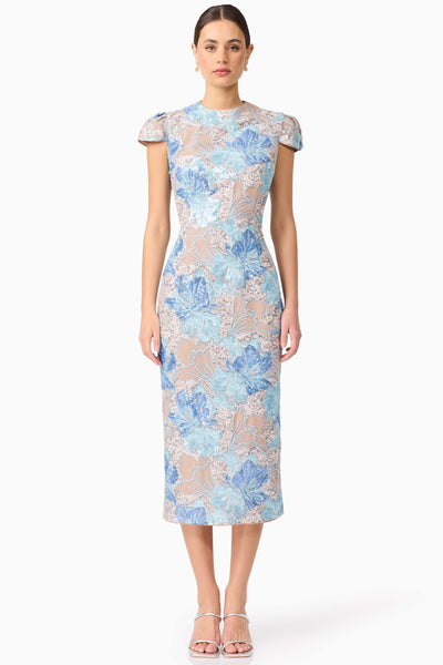 Leonie Sequin Midi Dress - Blue