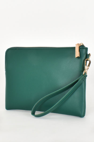 Becca Corner Zip Pouch - Dark Green