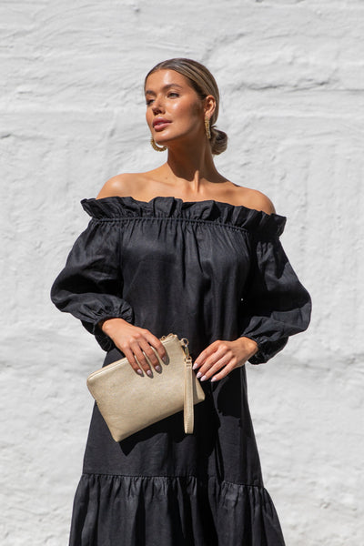 Becca Vegan Leather Corner Zip Pouch - Silver